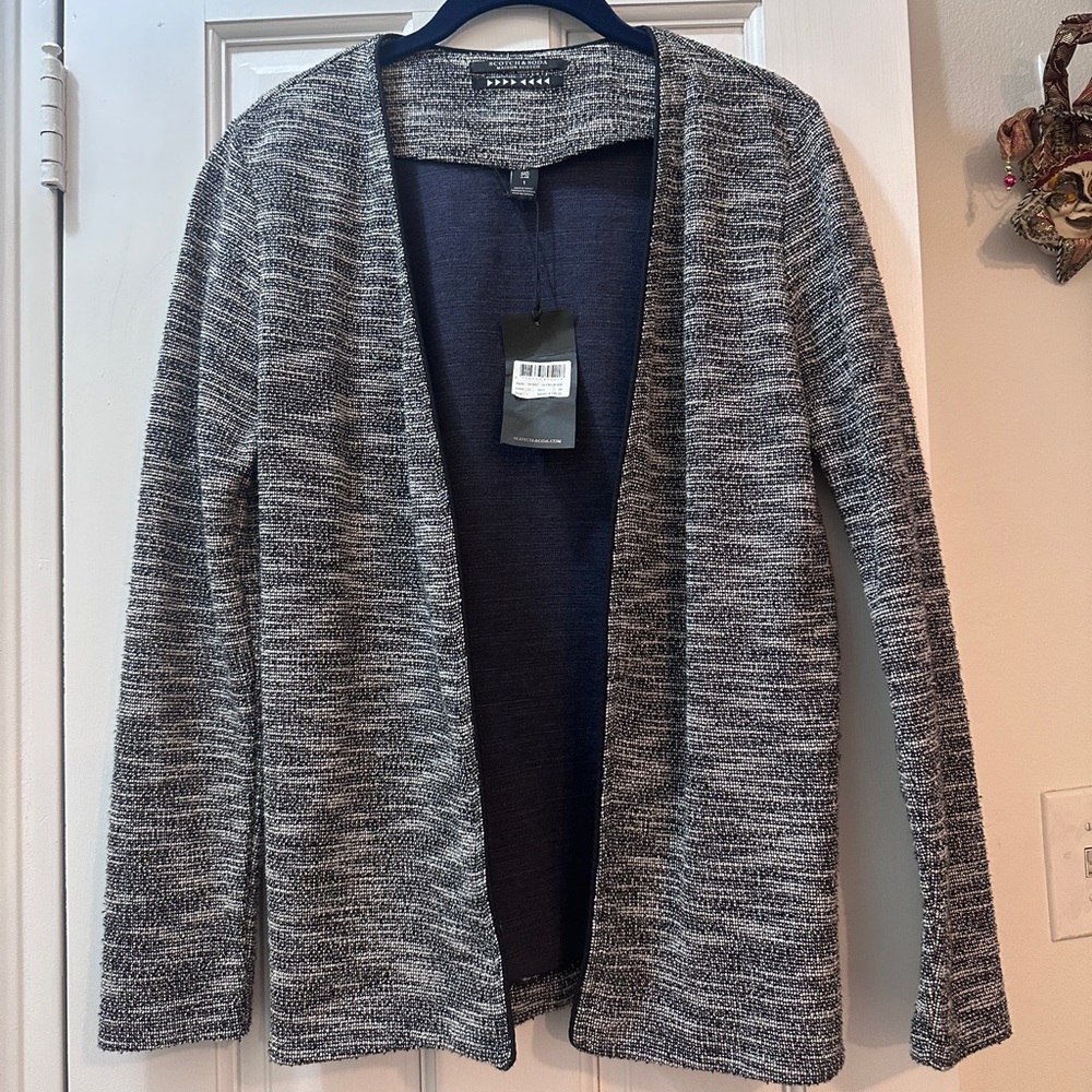 NWT Scotch & Soda Maison Scotch Tweed Knit Open Cardigan Blazer, Size 1 or Small